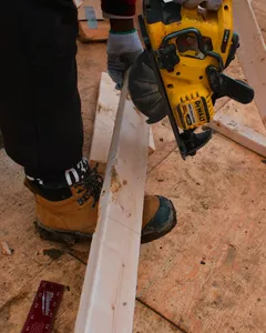 Framing going up on a new home build by Leo Constra