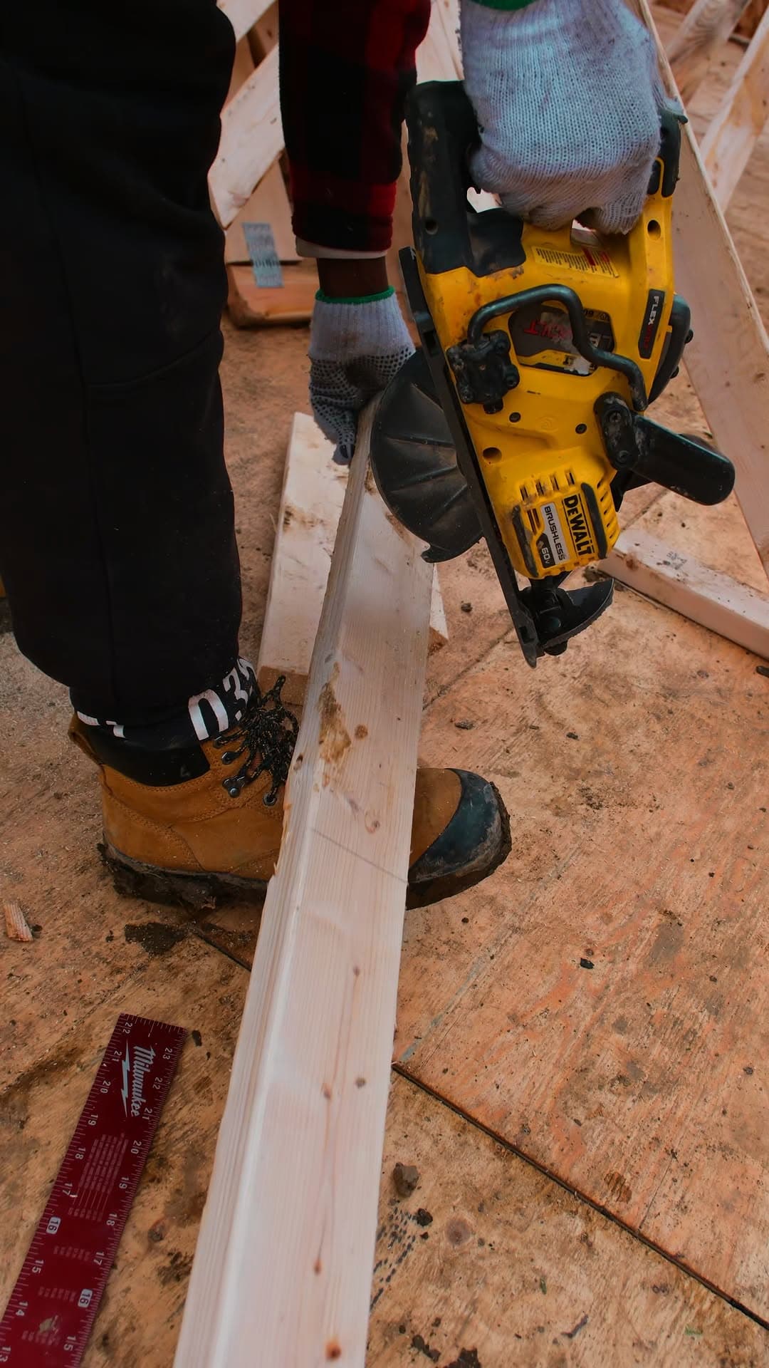 Framing going up on a new home build by Leo Constra