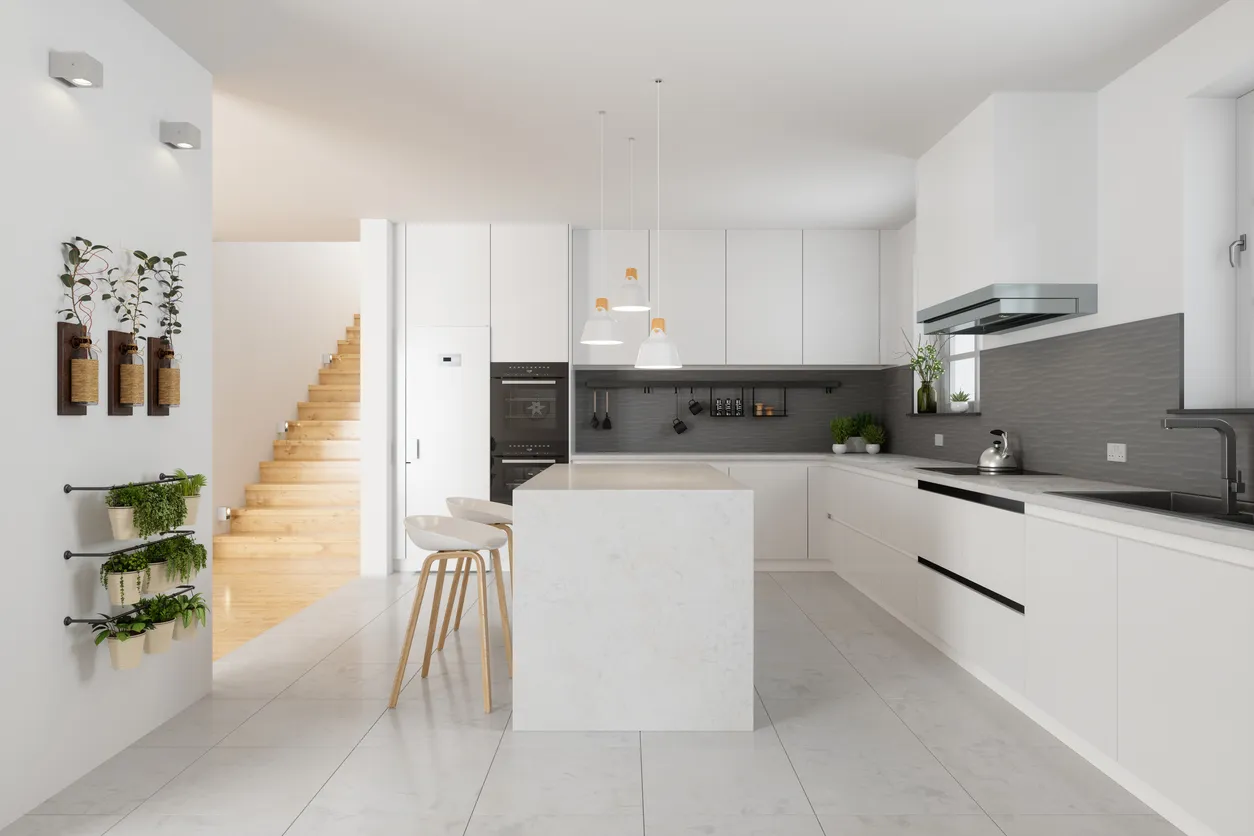 Modern kitchen with integrated appliance design in Ontario